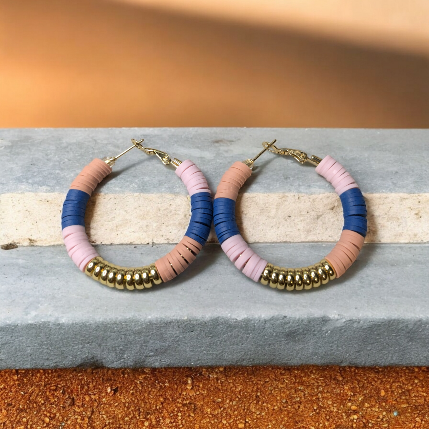 Multi-Colored Gold Hoops