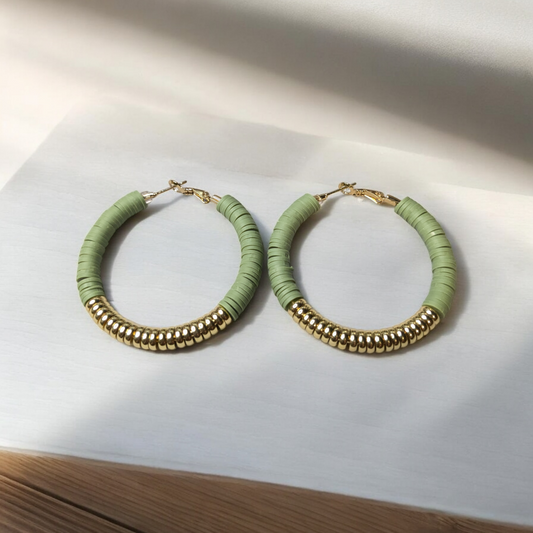 Olive and Gold Hoops