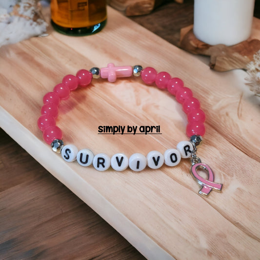 Pink 'SURVIVOR' Bracelet