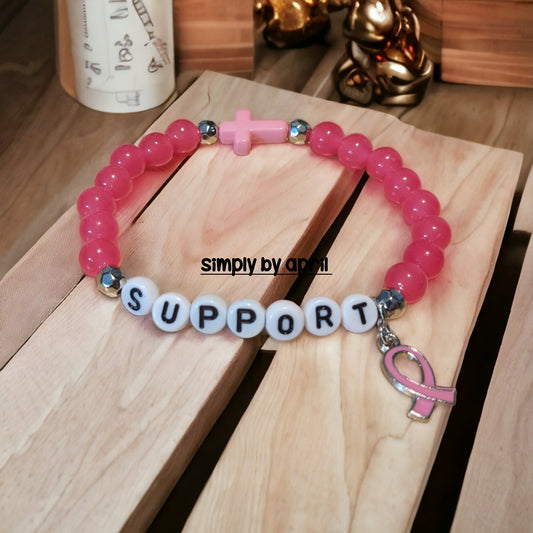 Pink 'SUPPORT' Bracelet