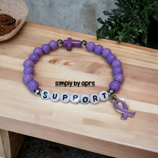 Purple 'SUPPORT' Bracelet