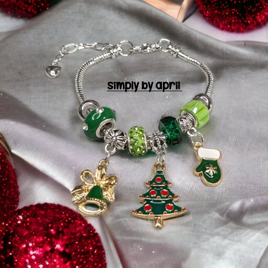 Green Christmas European Bracelet