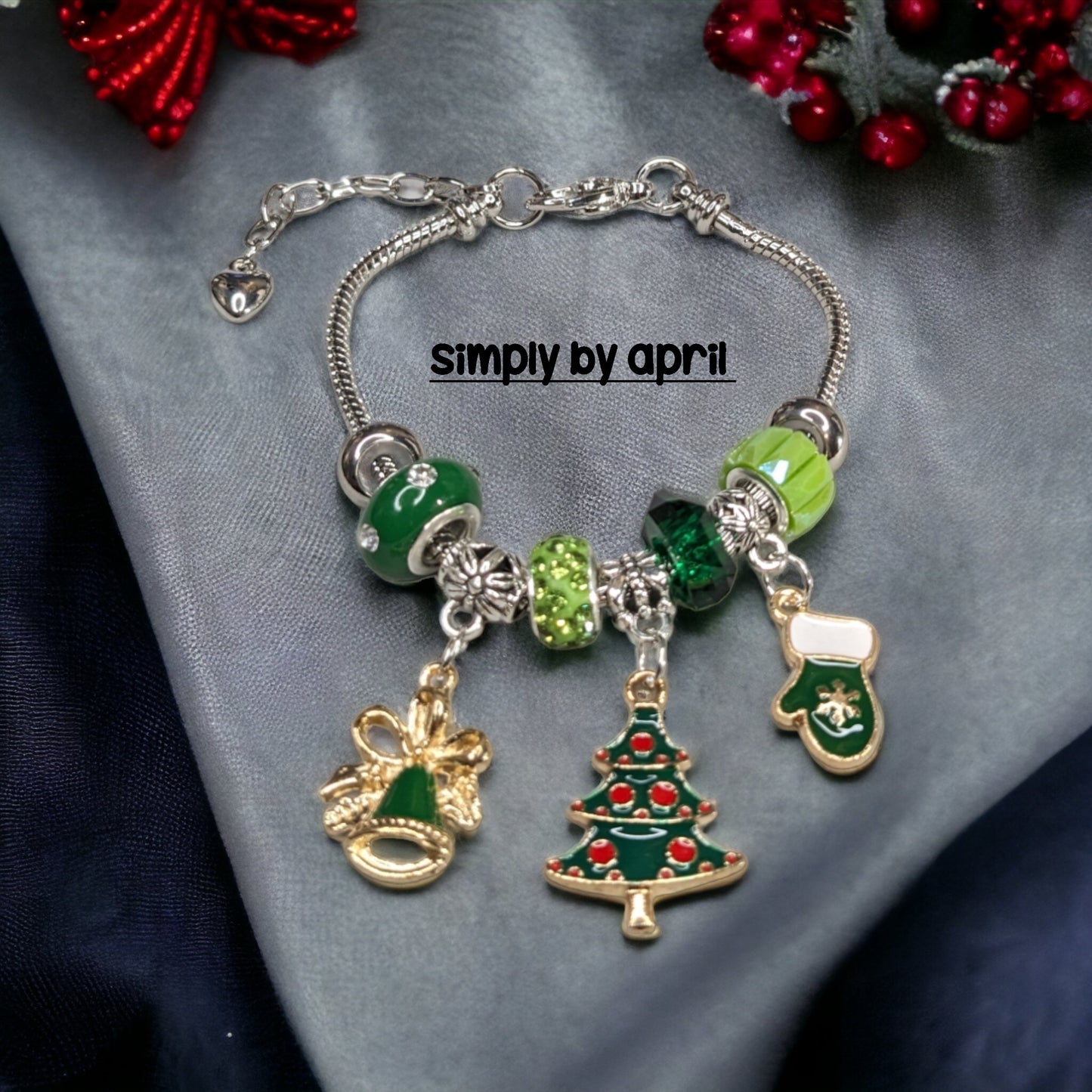 Green Christmas European Bracelet