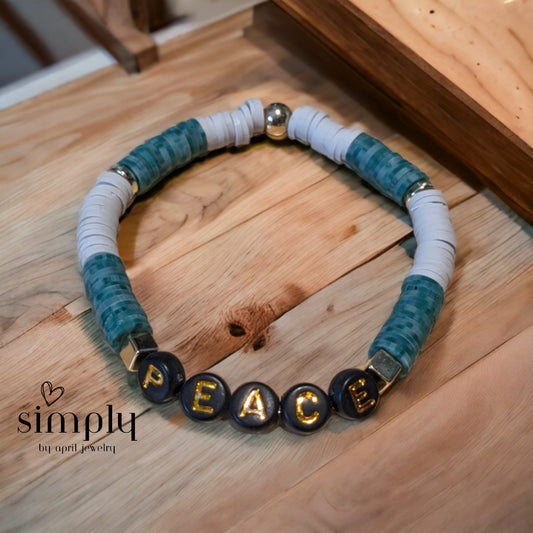 'Peace' Heishi Bracelet