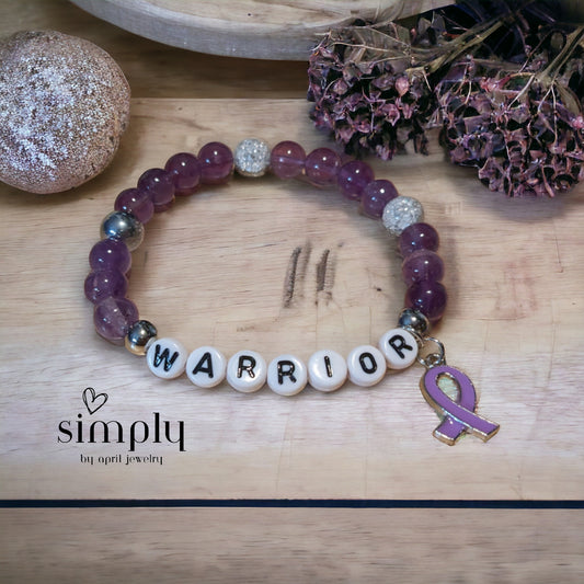 Purple 'WARRIOR' Bracelet (crystals)