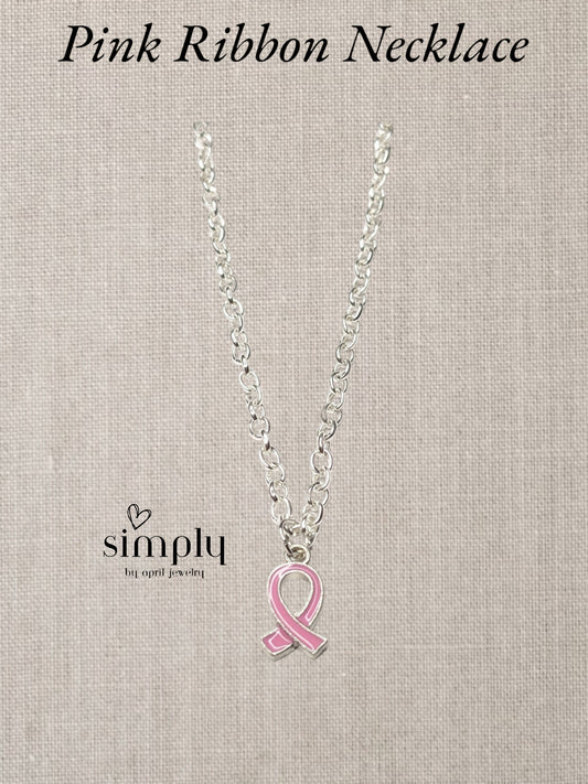 Pink Ribbon Necklace