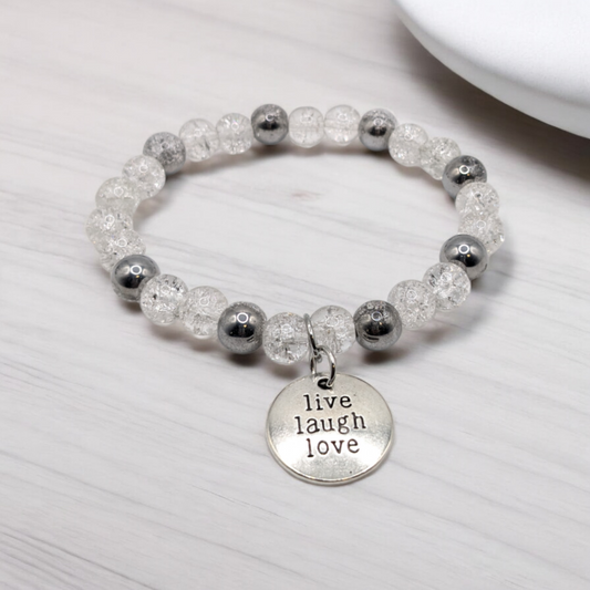 Live Laugh Love Crystal Bracelet