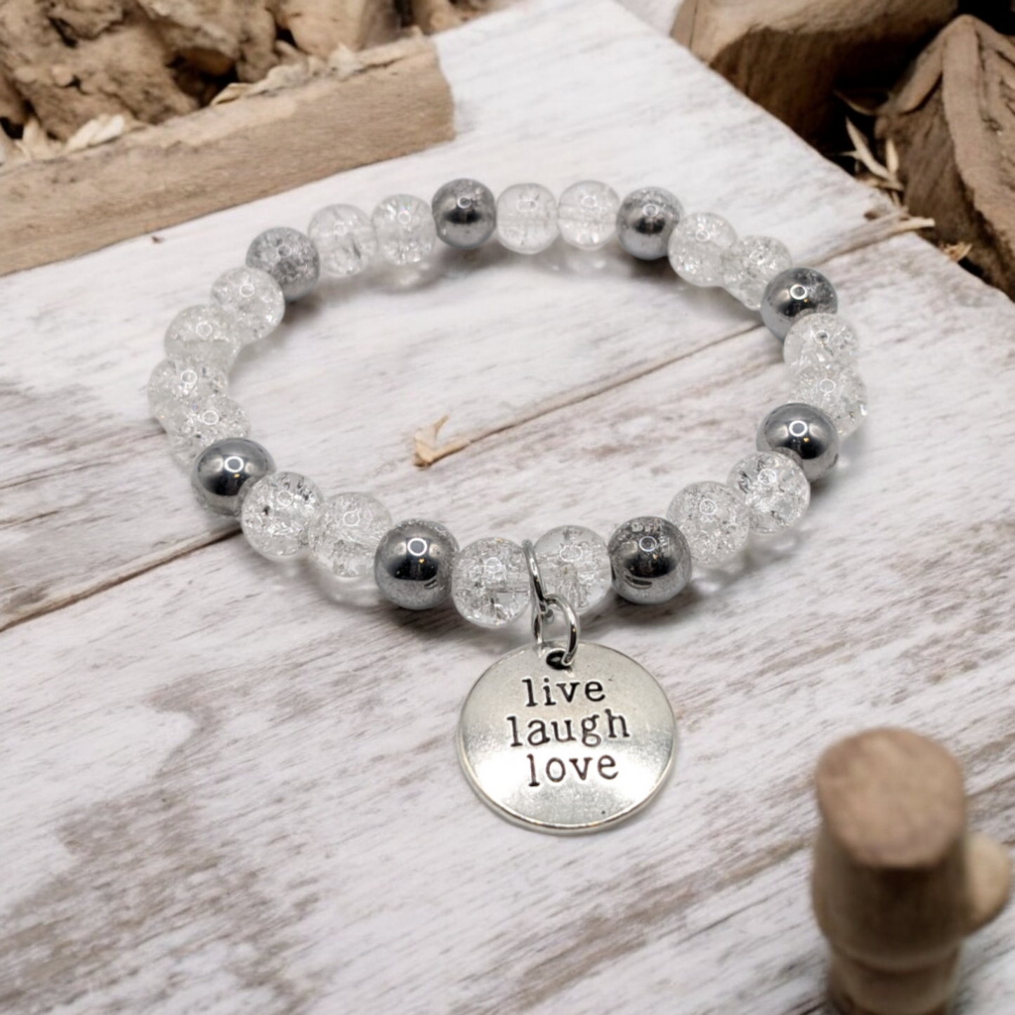 Live Laugh Love Crystal Bracelet