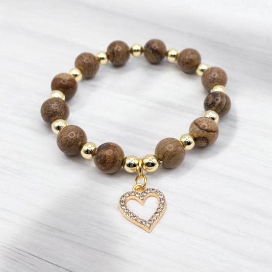 Picture Jasper Charm Bracelet