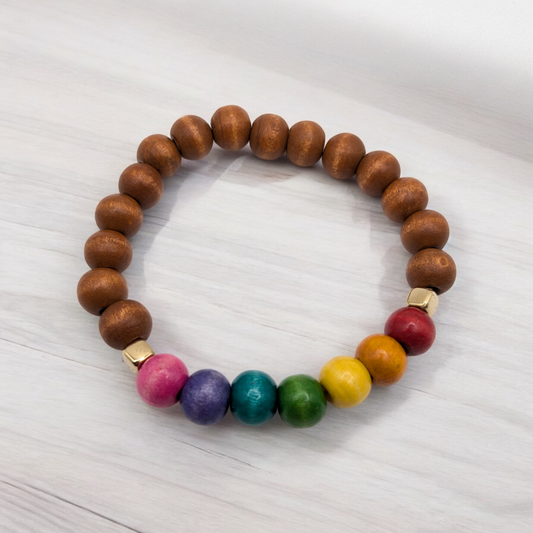 Vintage Rainbow Dark Wooden