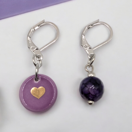 Mix Match Amethyst Embrace Earrings