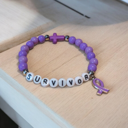 Puple 'SURVIVOR' Bracelet